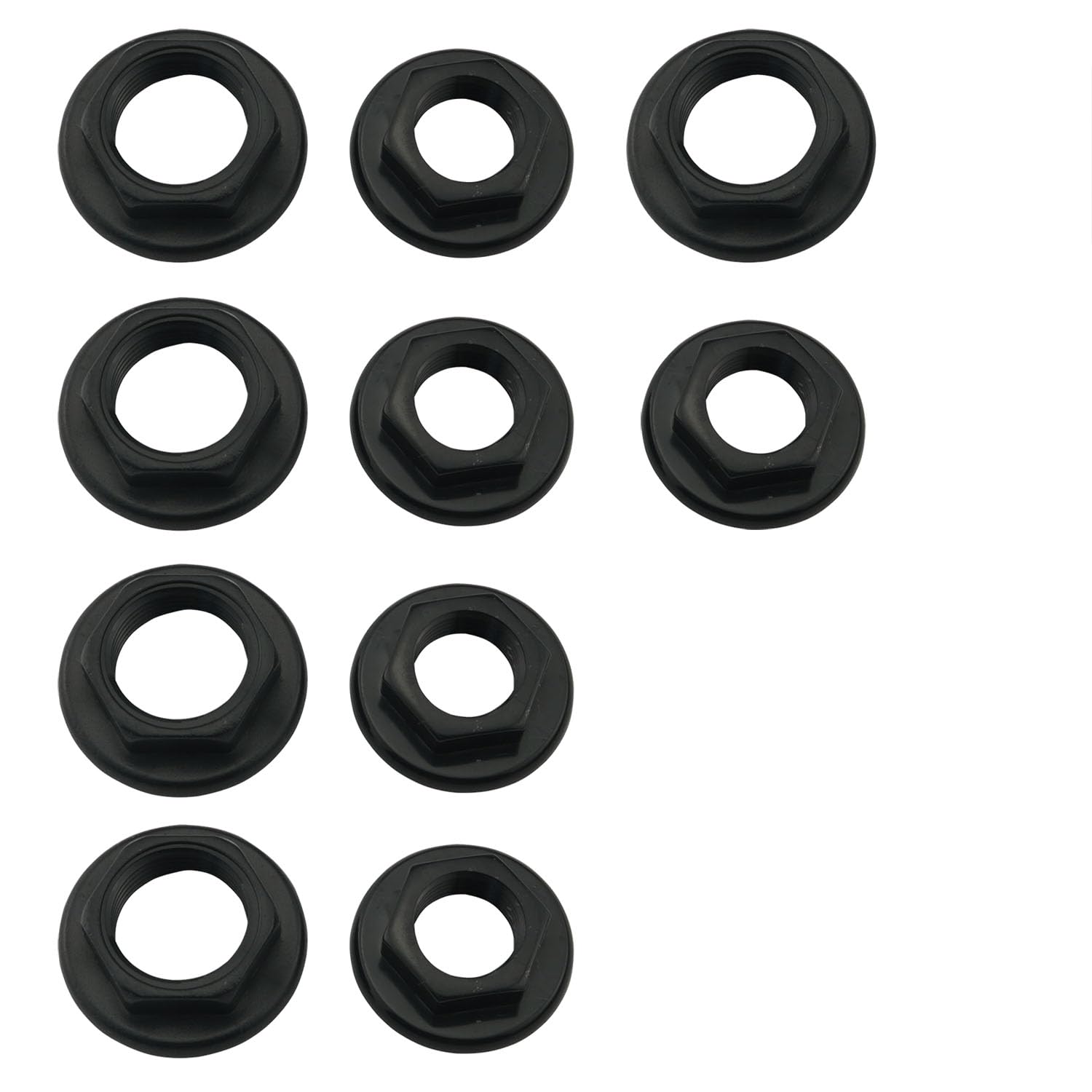 10PCS Black BSP Plastic Back Nuts Accessories Sink Tap Back Nut for Bathroom Basin Taps Mixers Round Faced Flanged Back Nuts Home Tools