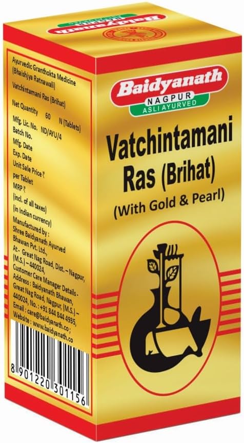 Baidyanath Asli Ayurveda Vatachintamani Ras Brihat (With Gold & Pearl) - 60 Tablets
