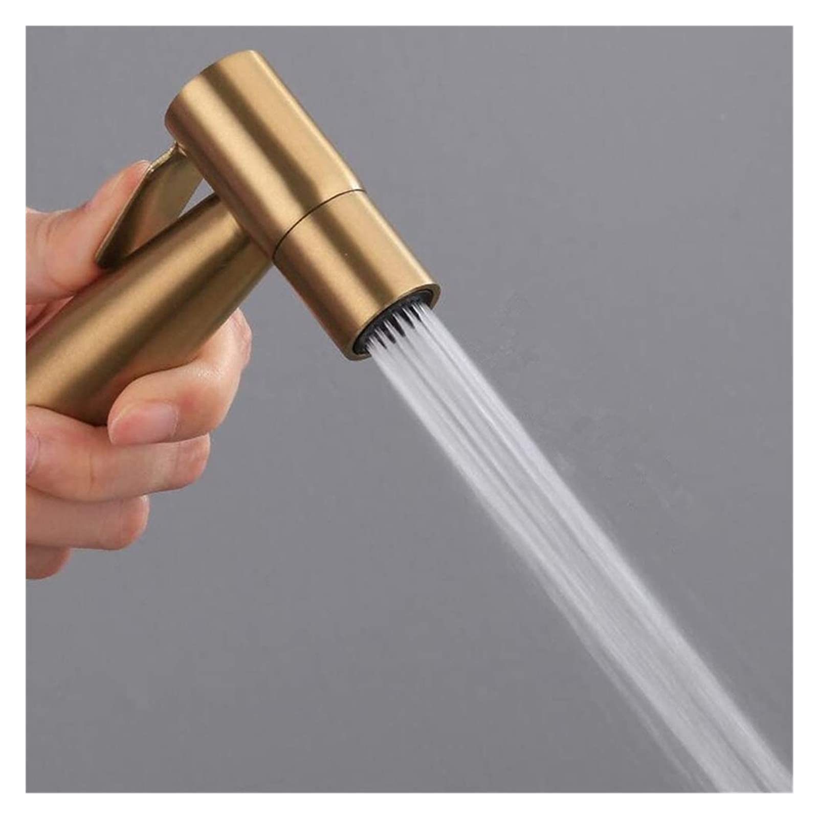 Sistemi di doccetta per WC, Rubinetto per Vasca, doccetta Portatile, Kit per WC con Doccia, Spazzola, Set di valvole in Rame Dorato, Rubinetto JetFaucet