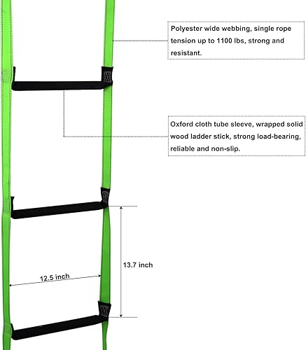 Miniatura 3 de CRAYZA Escalera de emergencia para escapar de incendios, escalera portátil de cuerda de seguridad de 9.8 pies con 2 ganchos para el hogar, multiusos
