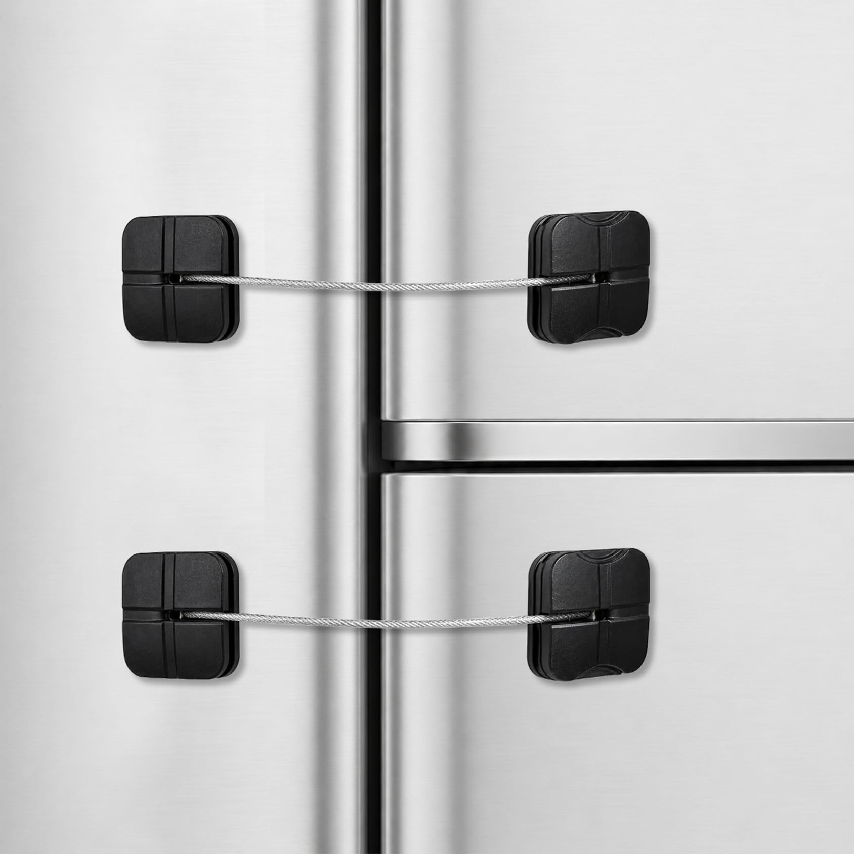 Maveek 4 Child Safety Fridge Lock, Childproof Lock for Cabinets and Drawers