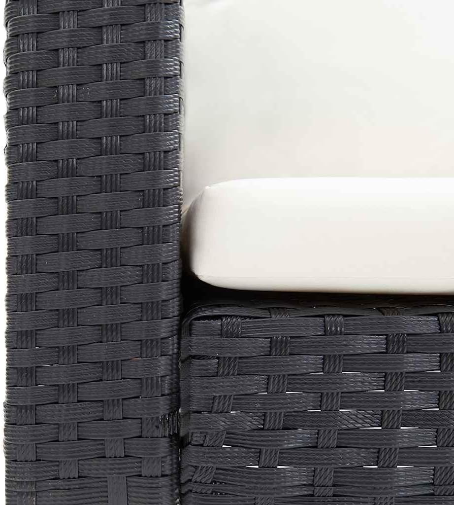 2-Seater Garden Sofa, Outdoor Patio Wicker Rattan Loveseat with Cushions, Weather Resistant Modern Furniture for Backyard, Balcony, Deck, Black