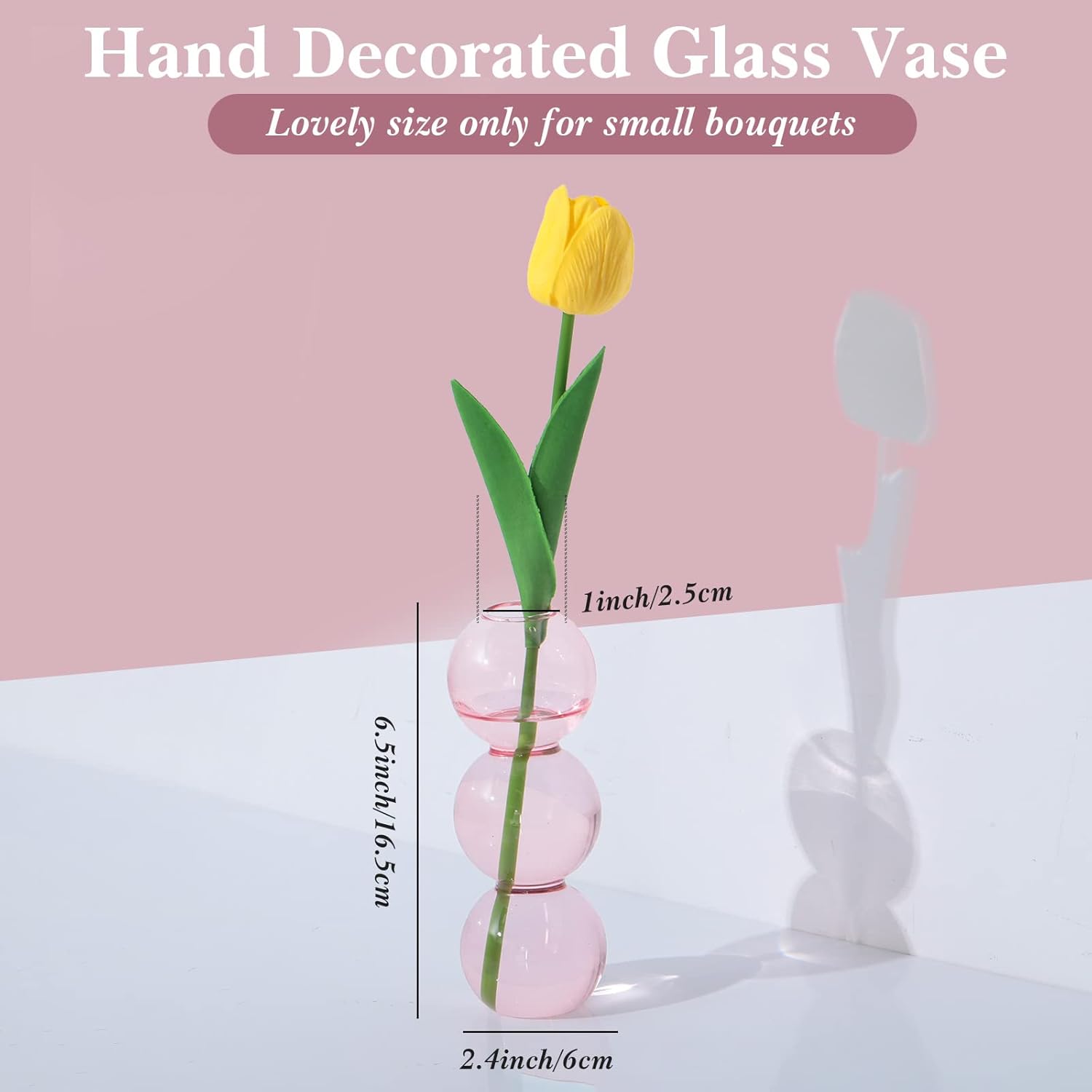 6 Pieces Clear Glass Bubble Vase 6.5 Inch Tall Hydroponic Flower Vase Bubble Ball Vase Glass Plant Container Plant Glass Bubble Pots for Wedding Birthday Home Decor Dinning Living Room Centerpieces