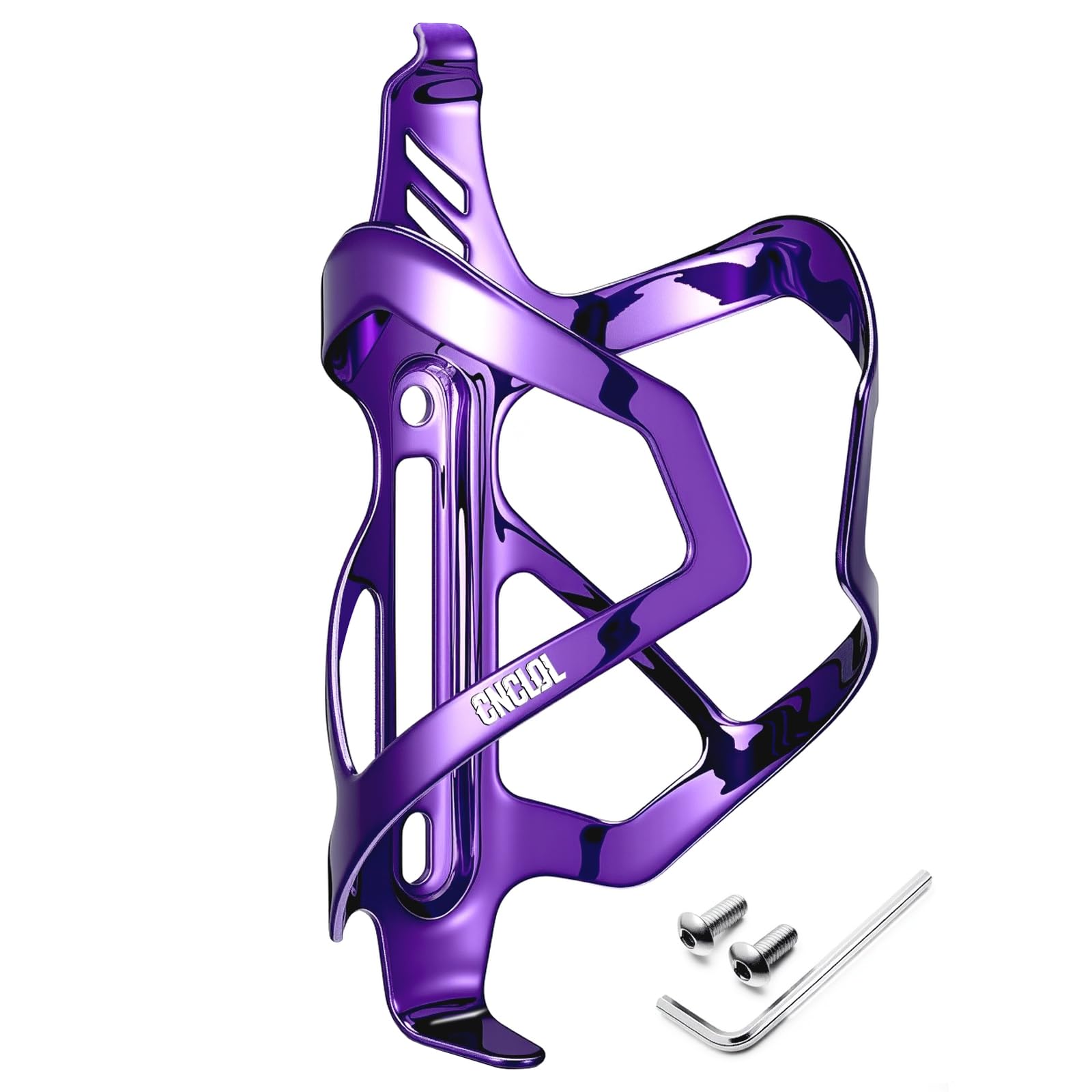 CNCLOL Bike Water Bottle Holder, Lightweight Aluminum Bicycle Bottle Cage Shockproof Design, Holds 20-32oz(500-950ml) for Road/Mountain/BMX/Kids/Gravel/Cycle (Black/Red/Blue/Orange/Purple)