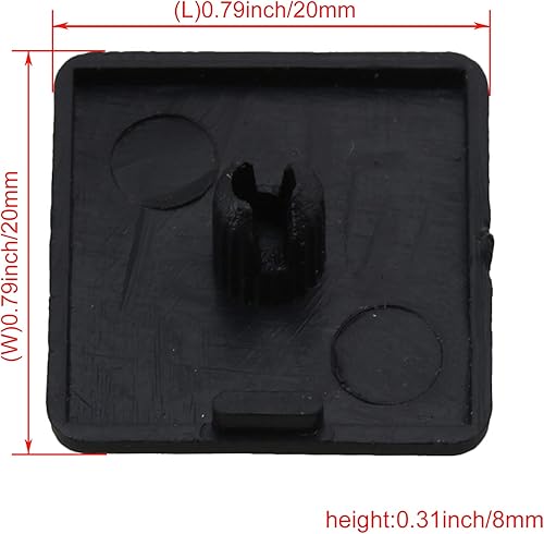 Miniatura 5 de Homeswitch - 20 tapas de extrusión de un solo orificio de 0.787 x 0.787 in, para perfil de aluminio estándar europeo 2020, plástico negro
