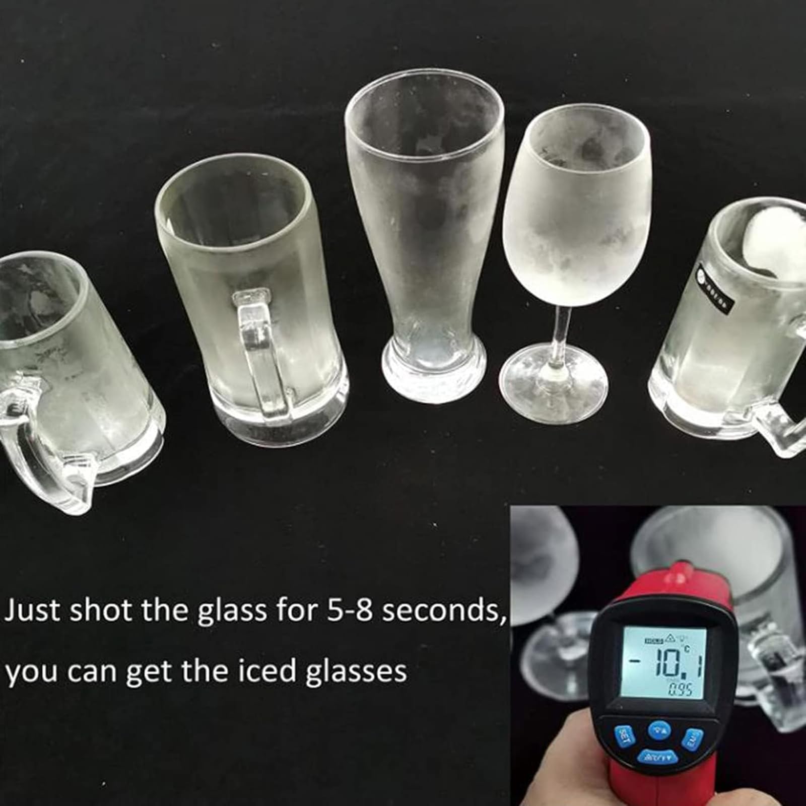GlassFroster, refrigeratore a raffreddamento rapido per tazze da banco a -40 °C in 6 secondi per cocktail, birra, bevande miste e vino