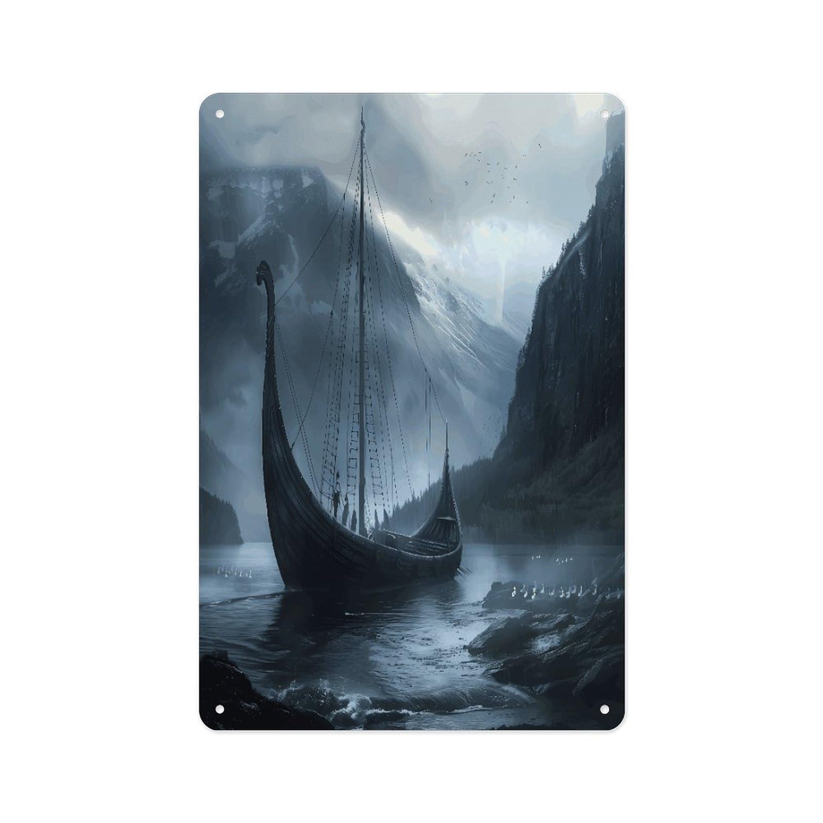 Fekiloot Style Vikings Boat Wall Decor Metal Signs Tin Signs Poster