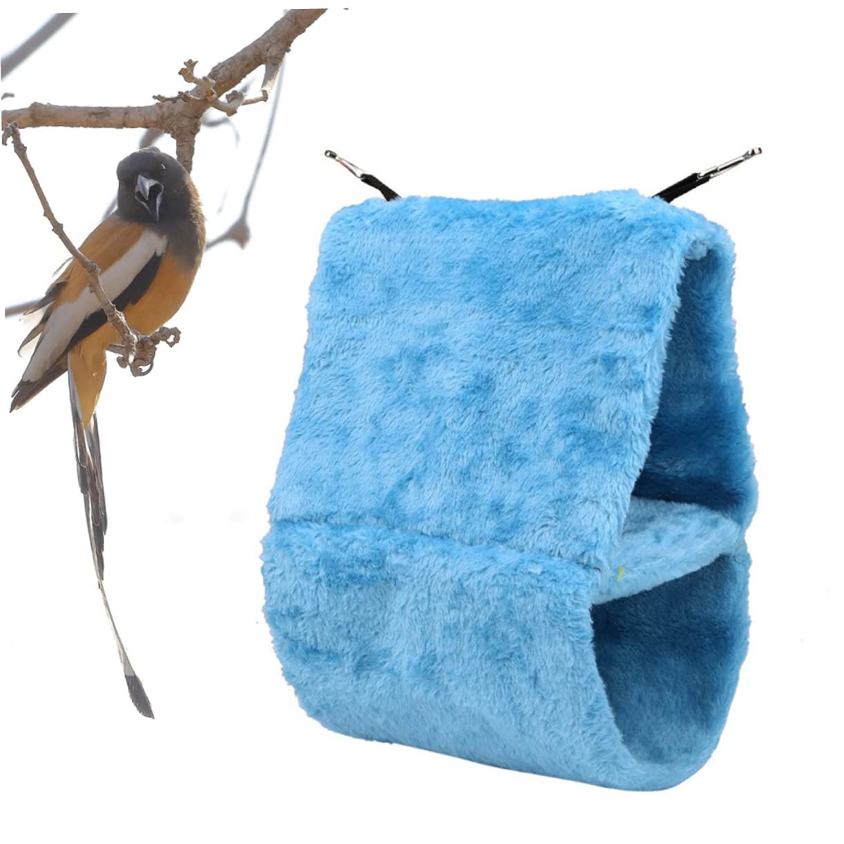 YARNOW 2 Pièces nid d'oiseau en Velours côtelé nichoir Garder Chaud Le nid des Oiseaux Tisser nid Suspendu tissé nid d'oiseau Suspendu Couche Double Cage Le nid d'oiseau hamac