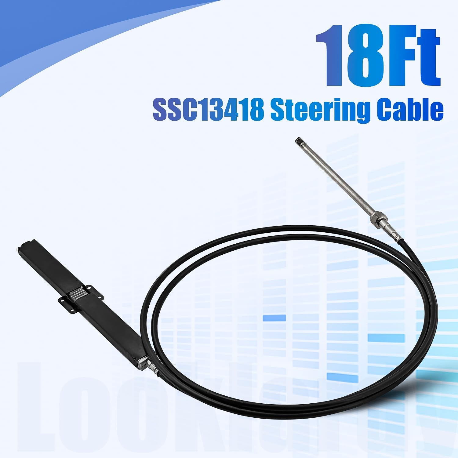 SSC13418 18Ft Mechanical Rack & Pinion Steering Cable Compatible with SB39526P,SB39544P Bezel Kits for Back Mount Steering System & SH5210P,SH5230P Helm Units Fits for SS14118,SS15118