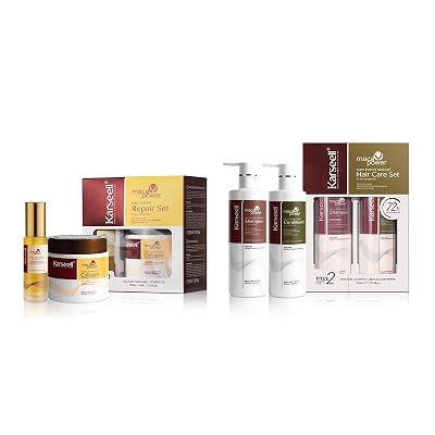 Karseell Collagen Hair Mask Hair Oil Shampoo and Conditioner Set for Dry Damaged Hair All Hair Types 3 x 16.9floz + 1.69floz