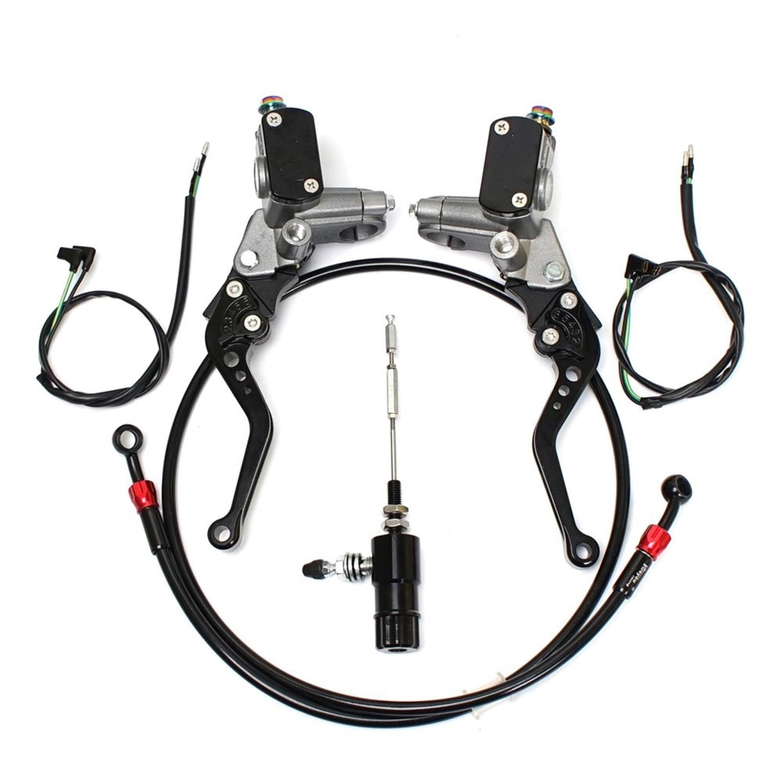 Iukmr G Motorcycle Clutch Brake Lever Motorcycle Hydraulic Clutch Kit Brake Master Cylinder Hose(G)