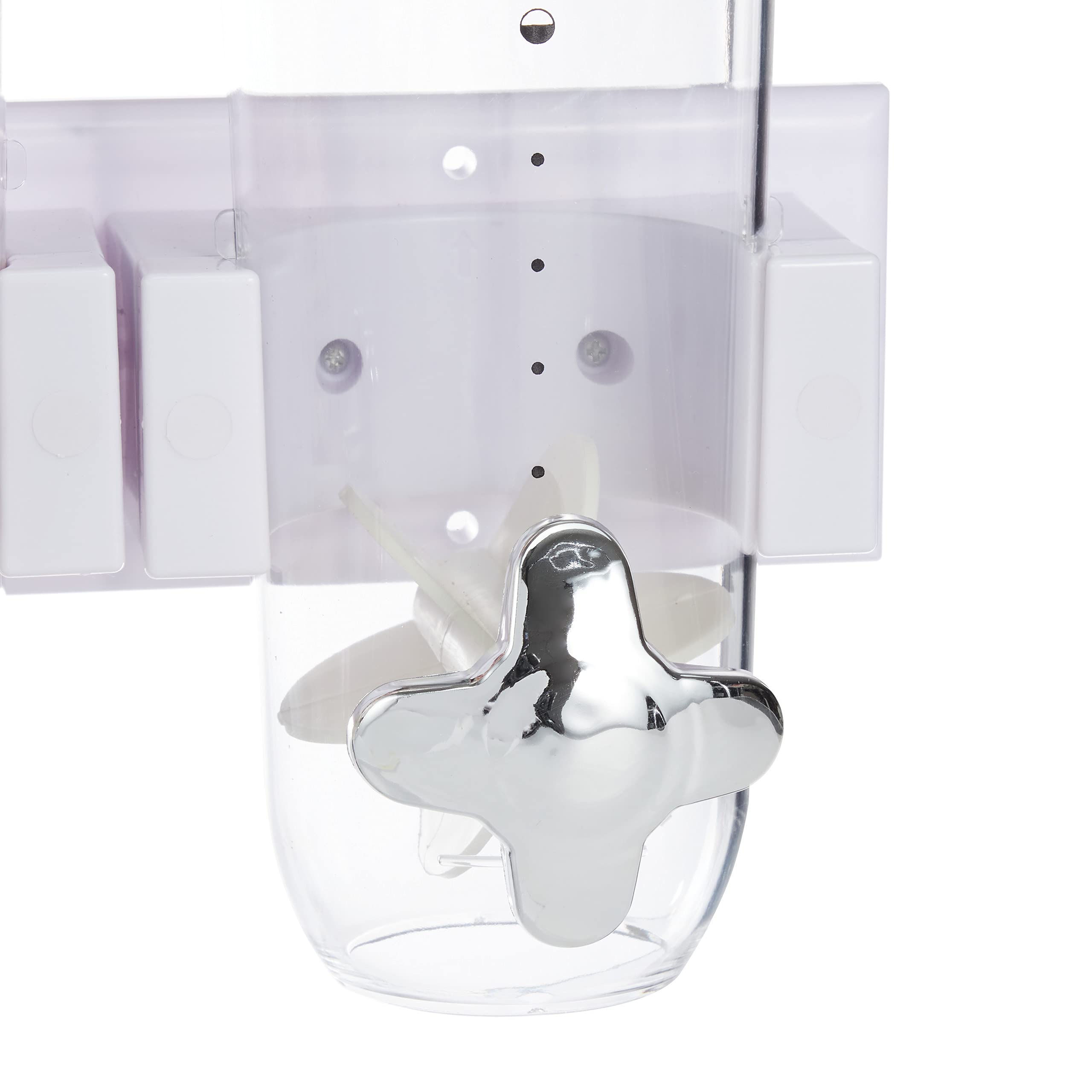Relaxdays Dispensador Cereales Doble, Montaje Pared, Dosificador Frutos Secos, Botes Caramelos, Avena, Plástico, Blanco