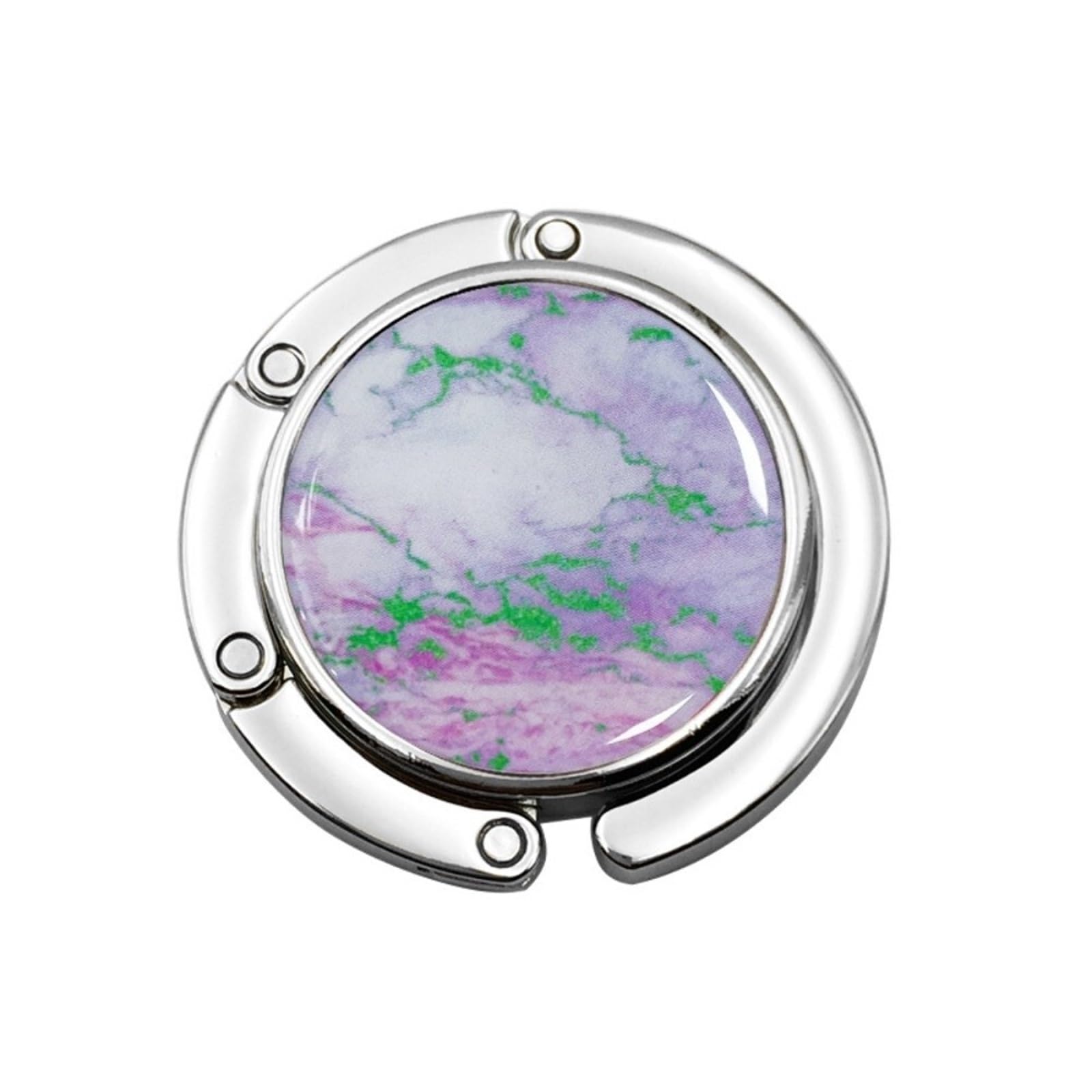 DUEXIOLY Bag Hooks for Table Foldable Handbag Hook Marble Pattern Portable Briefcase Hanger Purse for Women for Table for Storage(Purple)