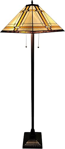 Amora Tiffany Lámpara de pie Torchiere - Lámpara de pie vintage - Lámpara de pie de 61 pulgadas de alto - Lámparas de pie Tiffany para sala de estar