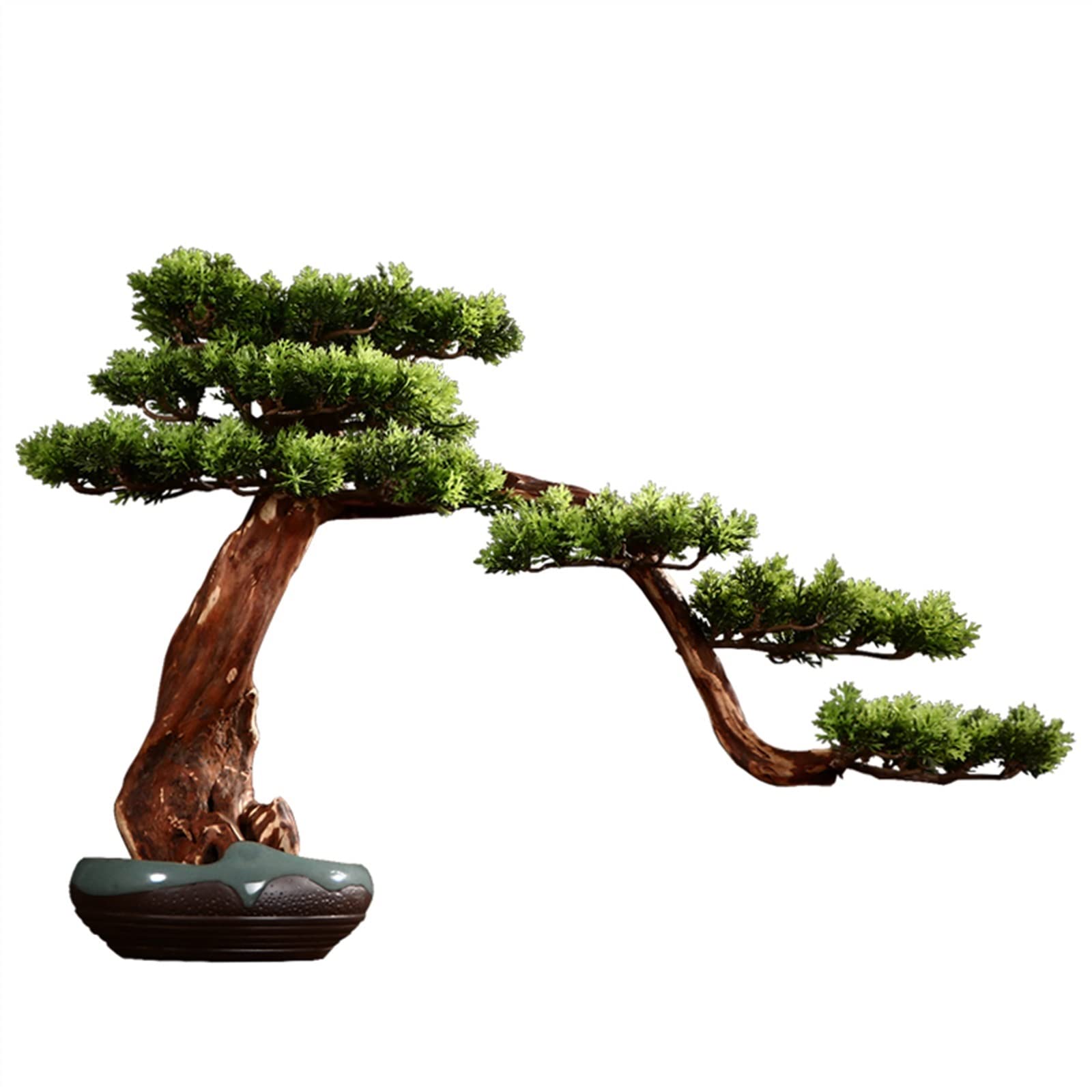 Symulowane rośliny doniczkowe Kreatywne ozdoby rzemieślnicze w stylu chińskim, sztuczna sosna fałszywa dekoracja domu Bonsai, ceramiczna doniczka do wnętrz sztuczna doniczkowa Dekoracje wnętrz