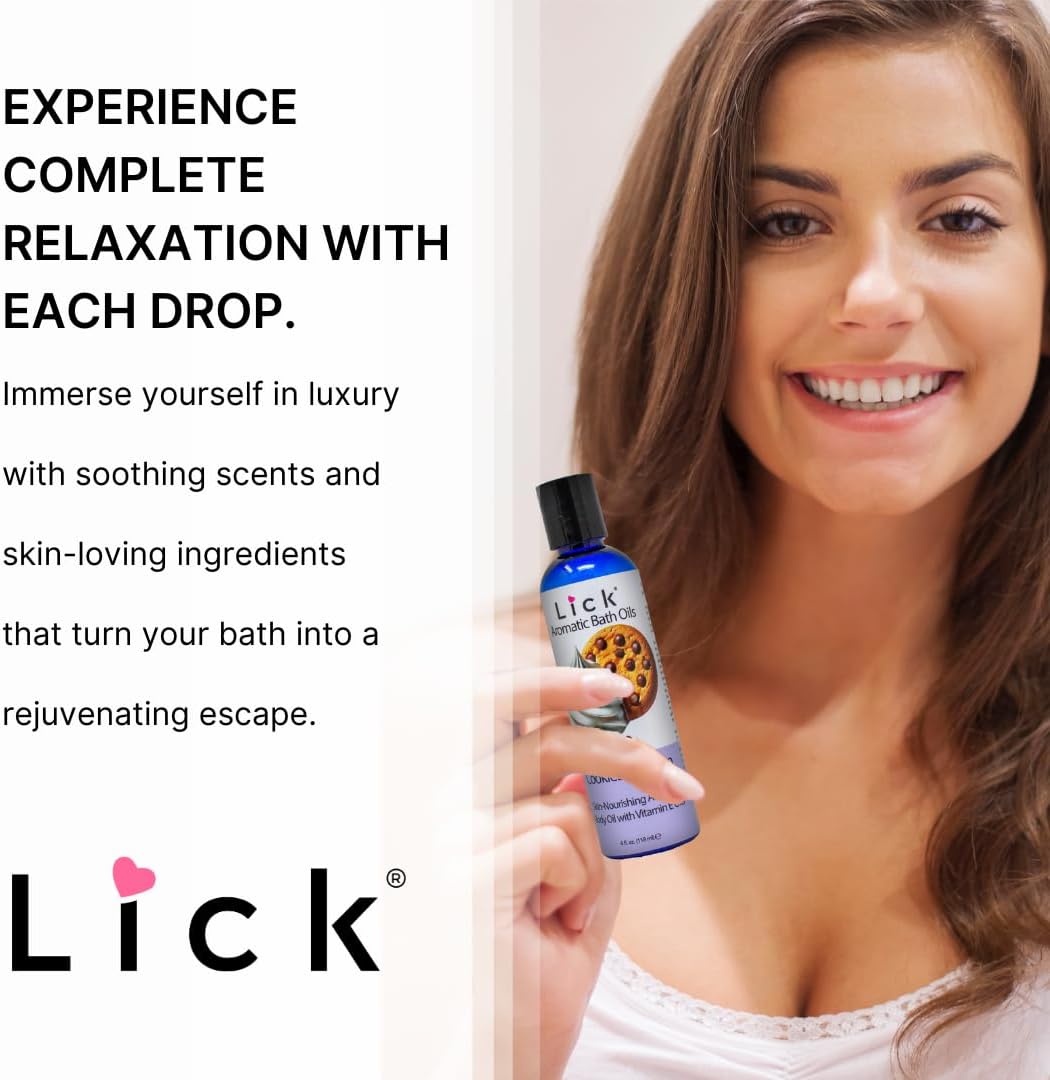 Lick Cookies and Cream Aromatic Bath Oil - Creamy Dessert Scents - Relaxing Bath Soak Oils, 4 oz - Image 7