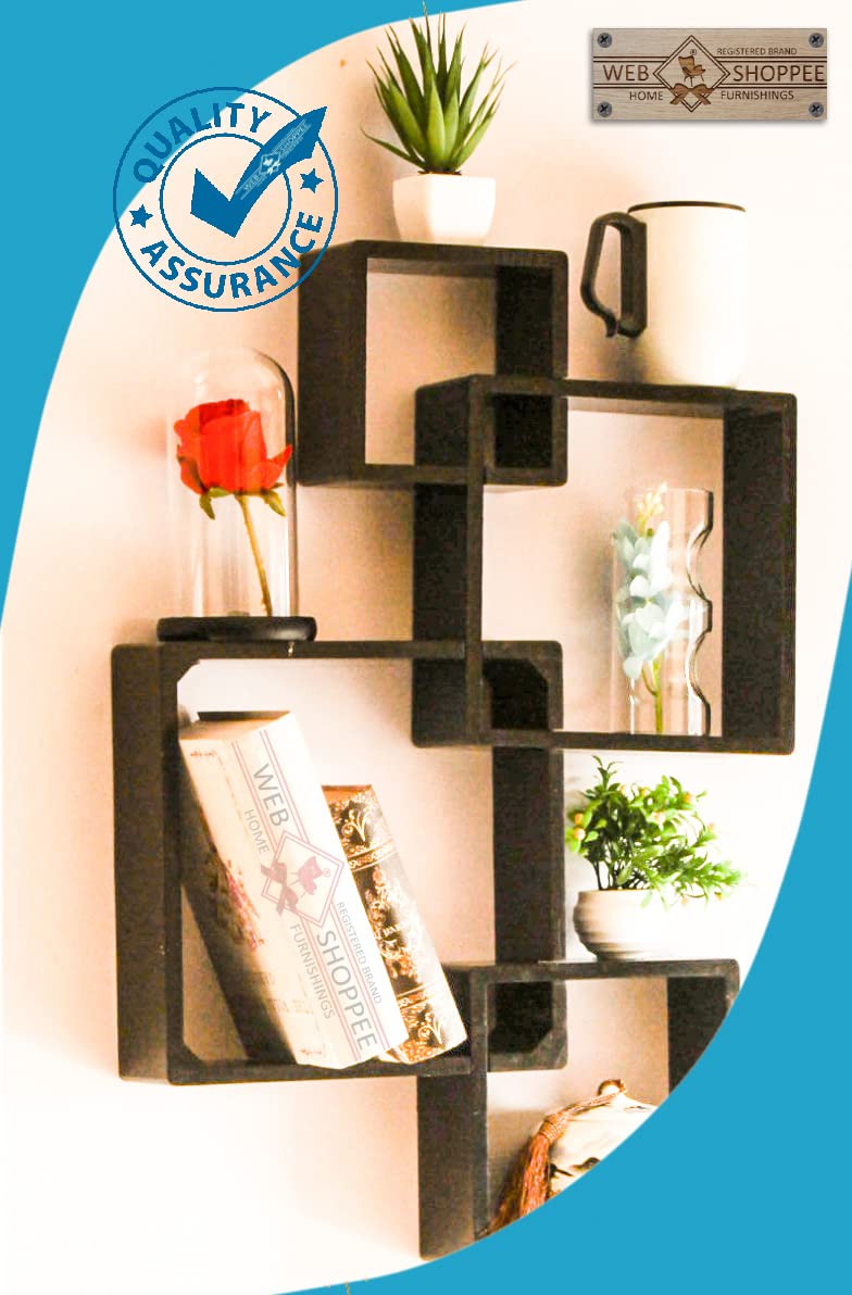 WEBSHOPPEE® Handicraft Wooden Wall Rack Shelves Set of 4 (Extra