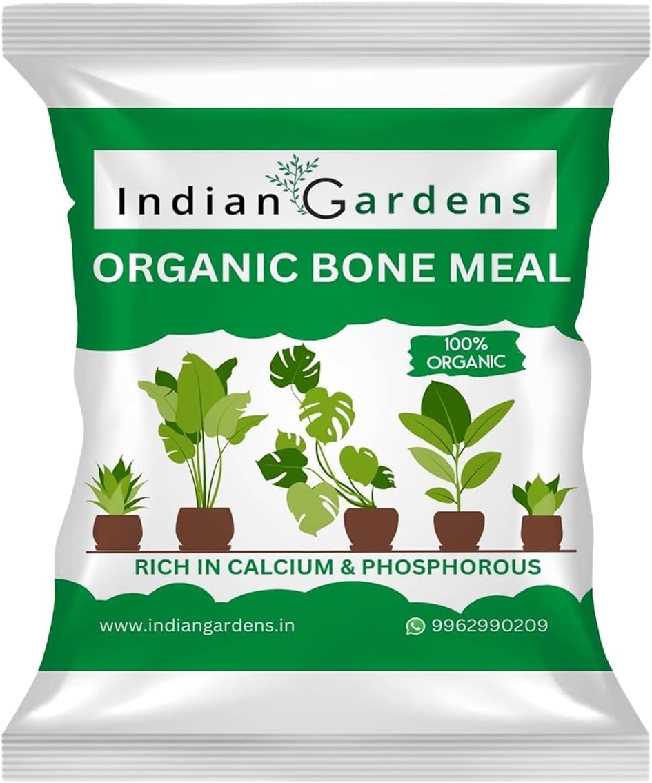 Indian Gardens - Bone Meal Powder 100% Organic Plant fertilizer | Rich in Calcium and Phosphorus | Plant Fertilizer | Home Gardening | 4500 Grams