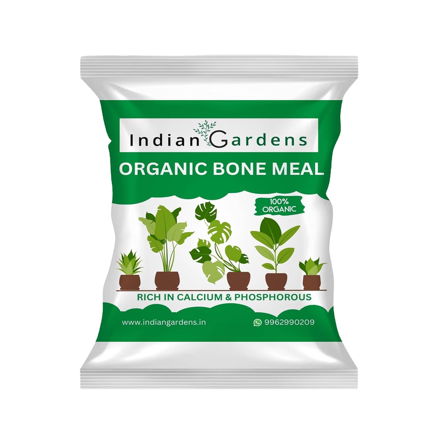 Indian Gardens - Bone Meal Powder 100% Organic Plant fertilizer | Rich in Calcium and Phosphorus | Plant Fertilizer | Home Gardening | 4500 Grams