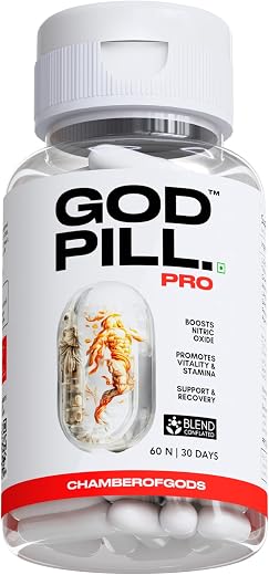 Chamberofgods Godpill Pro - 360° Testosterone & Blood Flow Support Supplement for Men | 30 Days Cycle