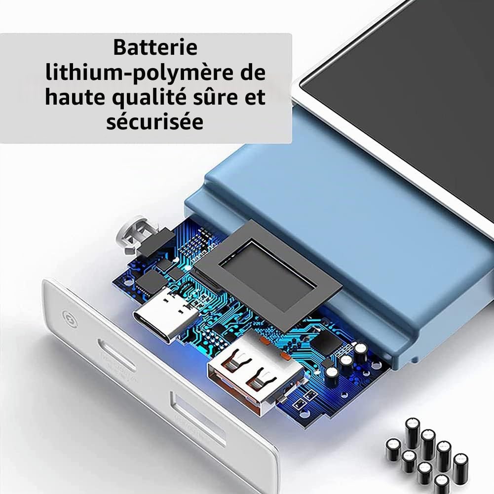 Charge Rapide Batterie Externe Chargeur Portable 65W 50000Mah Power Bank, PD 20W QC3.0 Batterie Externe À Charge Rapide avec Affichage LED, Chargeur d'alimentation d'urgence pour Téléphone