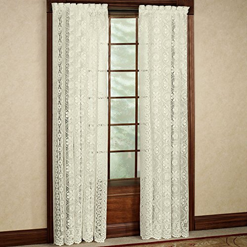 Image of Sweet Home Collection Window Curtains Treatment Panel 63 inch or 84 inch Long in Stylish and Unique Patterns and Designs for All Home Decor Hopewell Cream