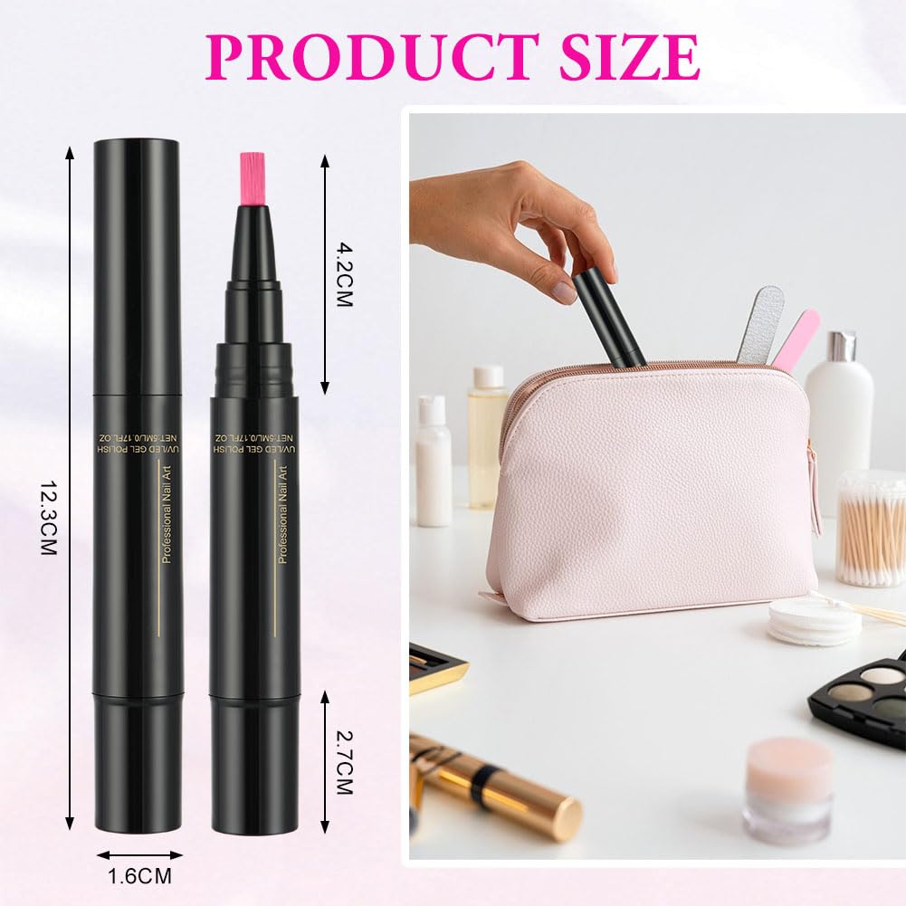 Szybkoschnący lakier do paznokci 3 w 1 jednoetapowy lakier do paznokci UV Nail Polish Pen, pisaki do lakieru do paznokci w 6 kolorach szybkoschnący dla kobiet, dziewcząt, seria kolorowa
