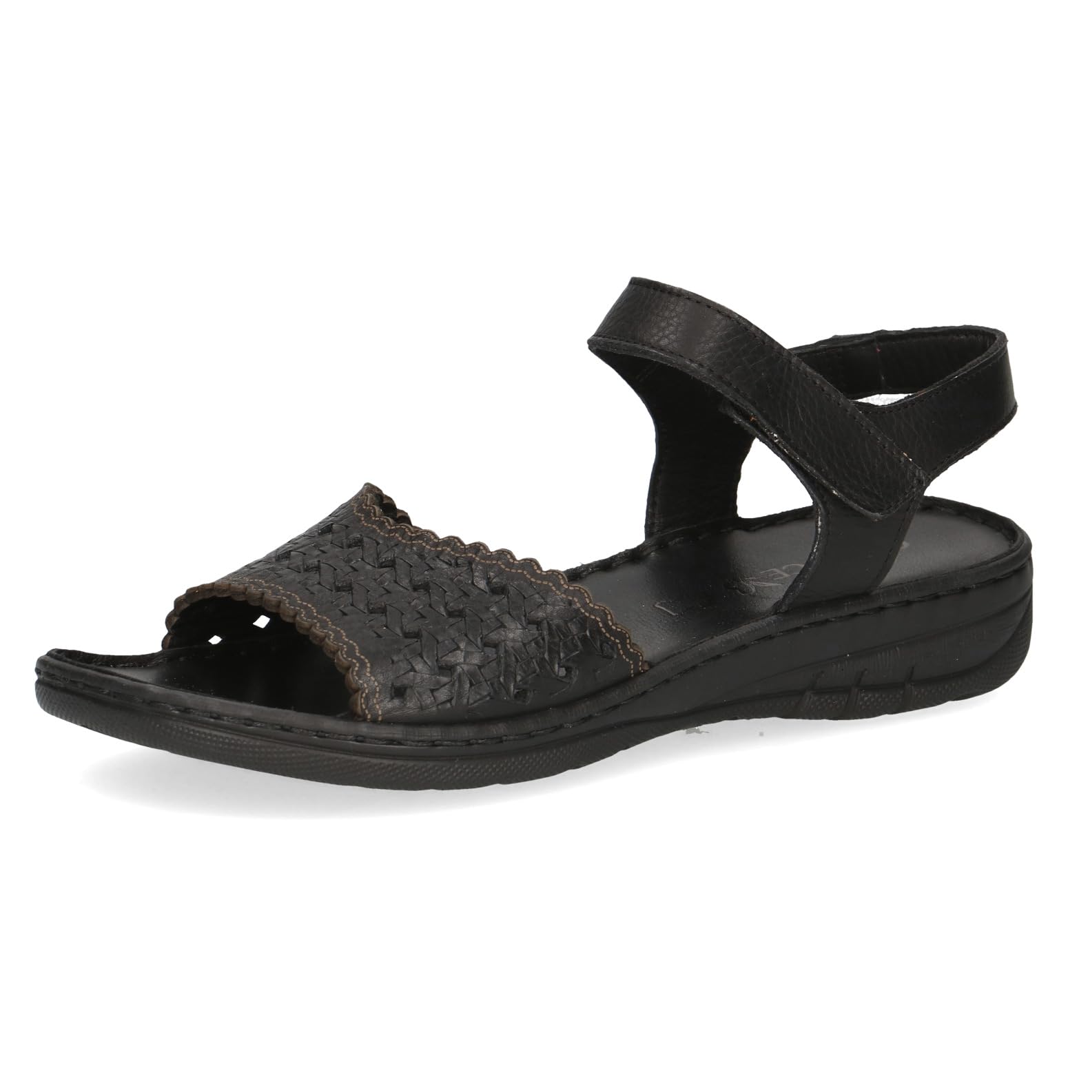 CAPRICE Women's heeled leather sandals Comfortable, Black (Black Nappa), 4 UK