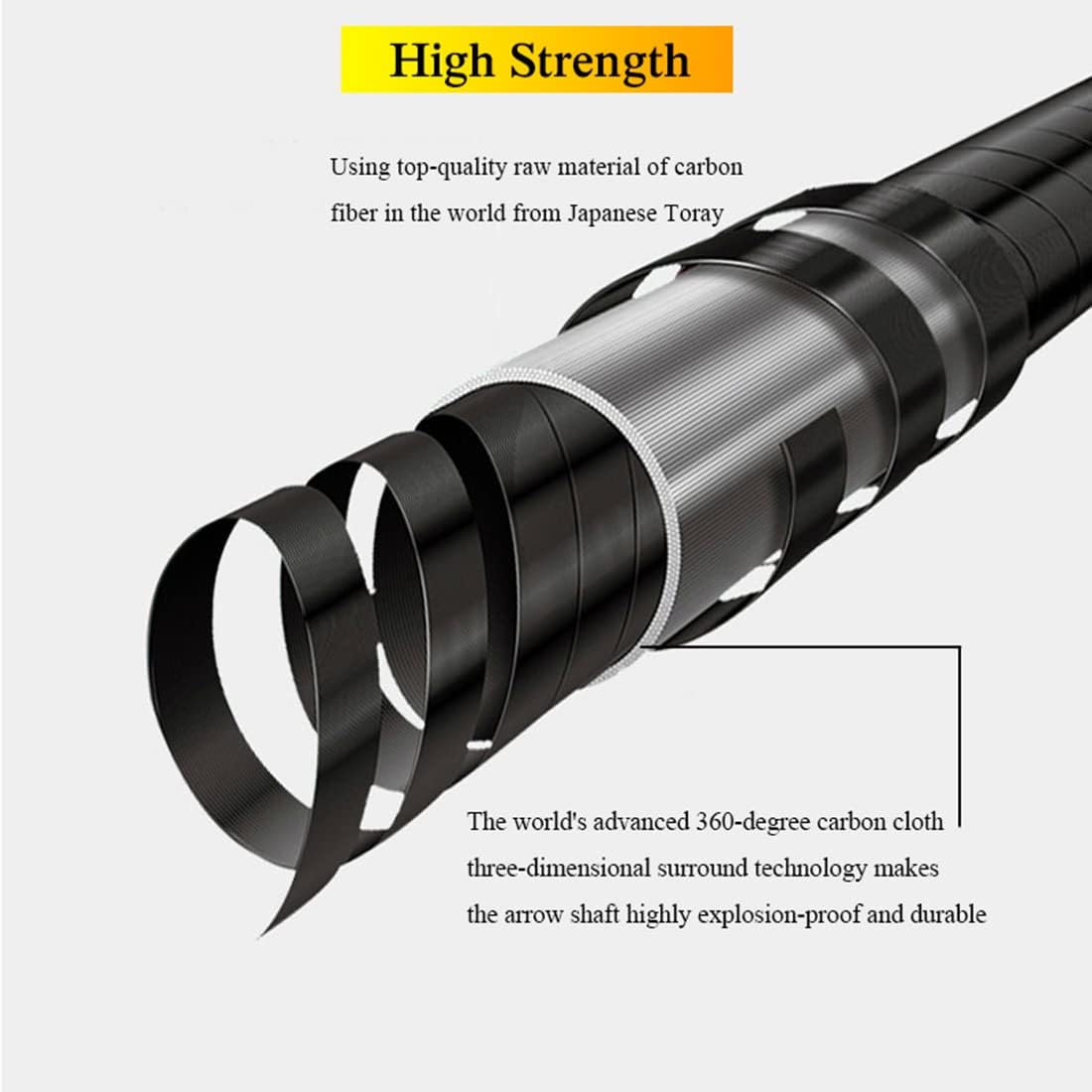 Linkboy Archery Carbon Arrows Hunting Practice Target Arrows Fluorescent with Removable Tip for Compound Recurve Long Bows, Spine 250 300 340 400 500 600 700 800, Pack of 6/12PCS