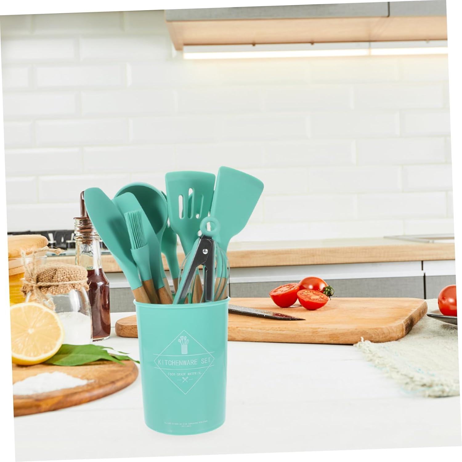 Mobestech Silicone Kitchenware Set Non-slip Kitchen Tools Baking Utensil Set Handle Kitchenware for Cooking Baking