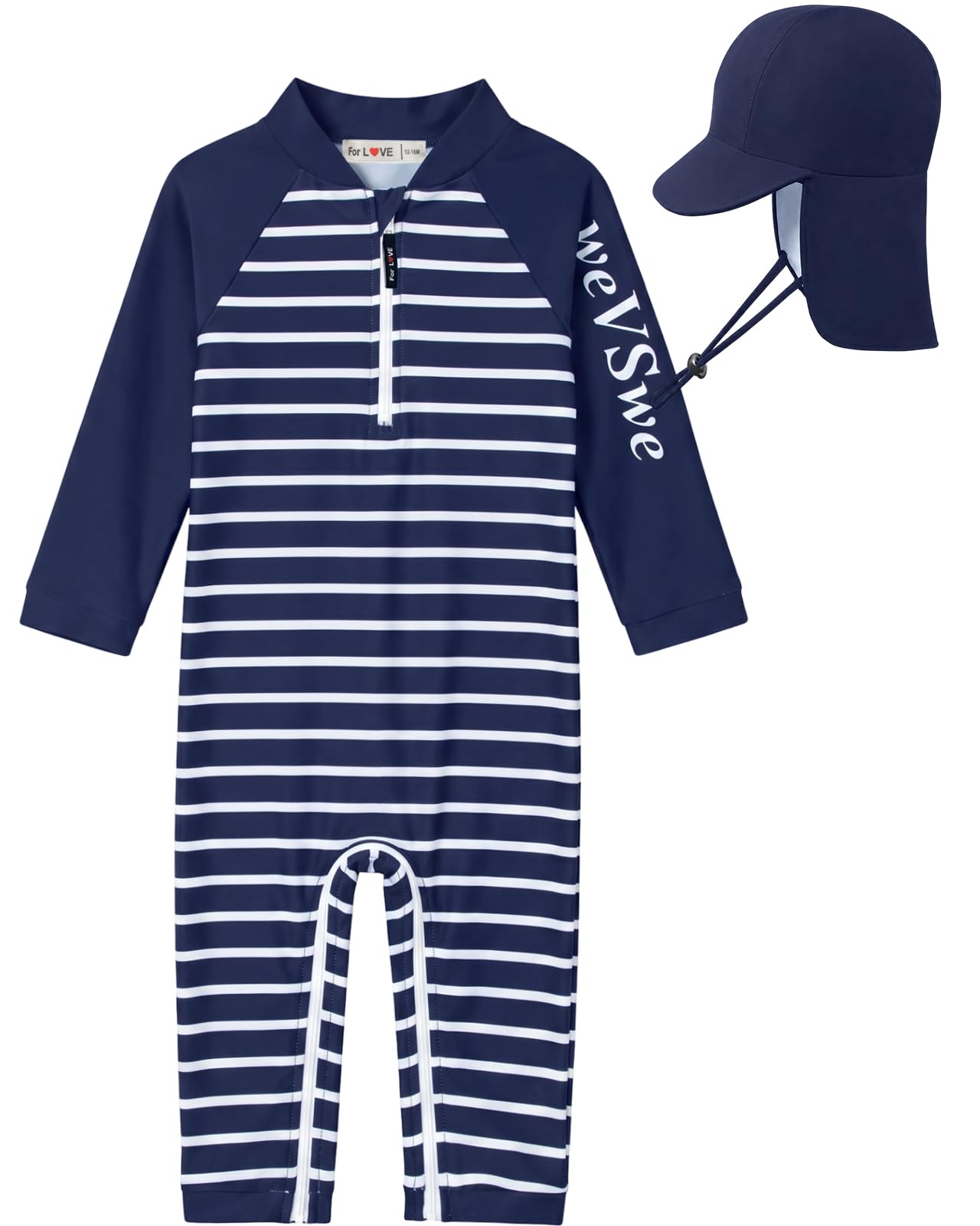 weVSwe Baby Toddler Boy Swimsuit UPF 50+ Sun Protection Rash Guard Swimwear with Crotch Zipper 0-3 Years