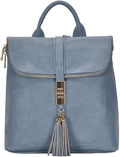 Miztique The Diana Backpack Purse for Women, Flap Over Tote Bag, Soft Vegan Leather - Blue