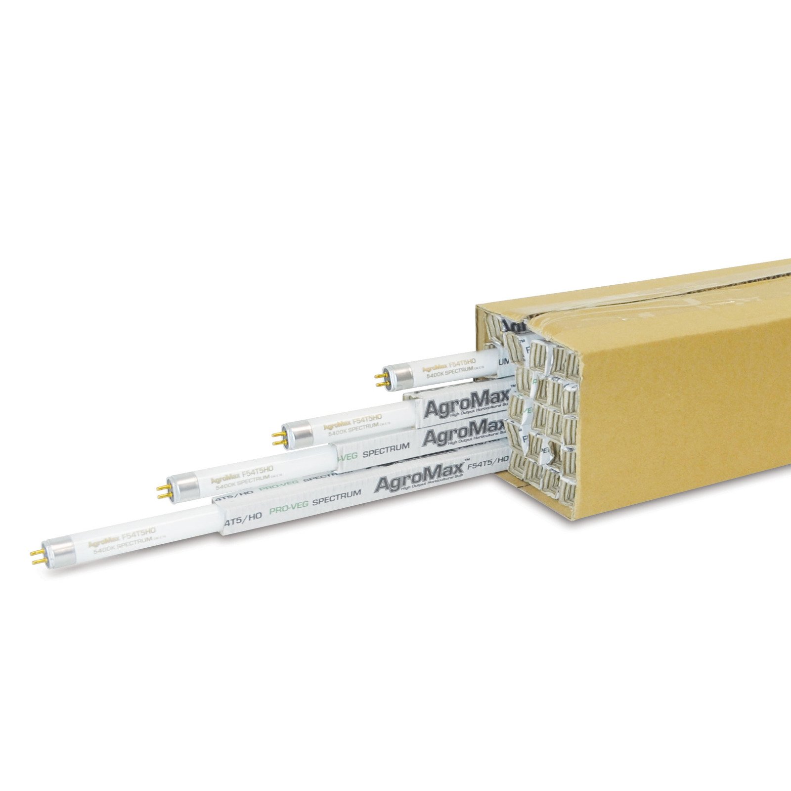 AgroMax 25-Pack 4 Foot (45.75") 5,400K Super Veg T5 Fluorescent Grow Light Bulbs - (25) F54T5HO Bulbs