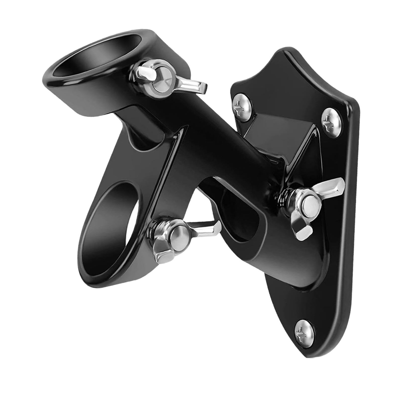 Flag Pole Holder Bracket Aluminum Flagpole Bracket for Outside Outdoor House Black-image-40