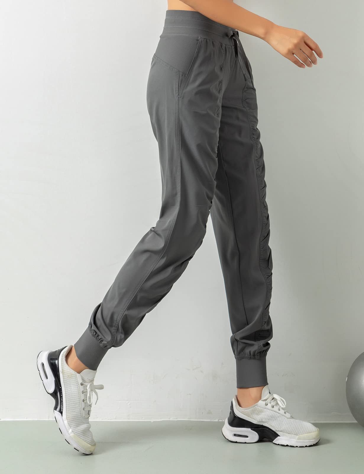 TOPLAZA Pantaloni Sportivi Joggers Donna Pieghettato Vita Alta con Tasche