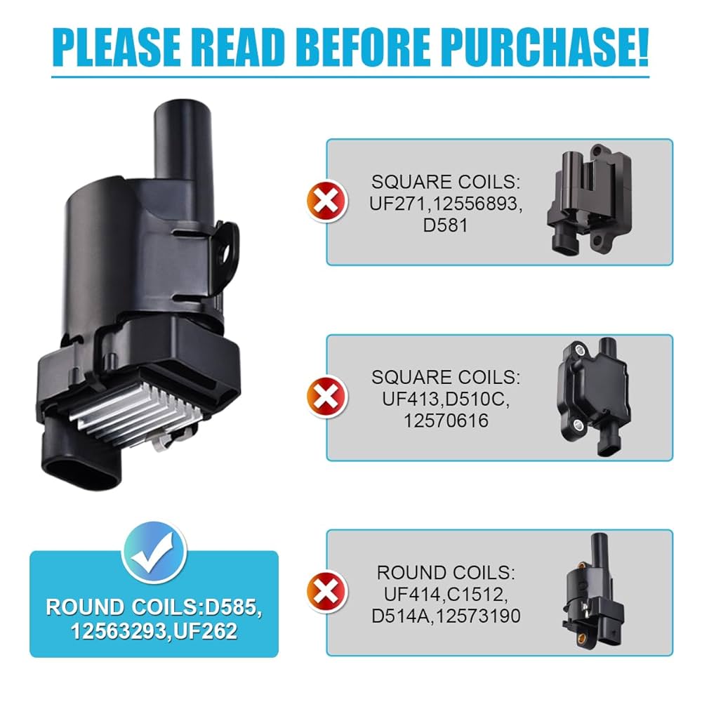 MAS One Round Ignition Coils on Plug Pack Compatible with