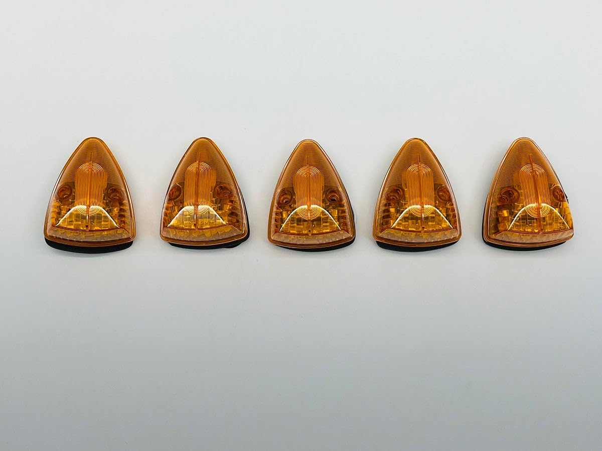 LED Amber Truck Bus RV Roof Cab Marker and Clearance Light, 5 Pack, for Truck RV Bus