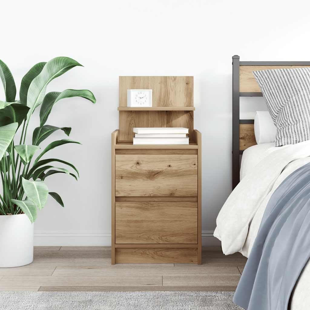 Stilvoller Nachttisch aus Holzwerkstoff mit reichlich Stauraum, robuster Platte und pflegeleichter Oberfläche für Schlafzimmer und Wohnbereich