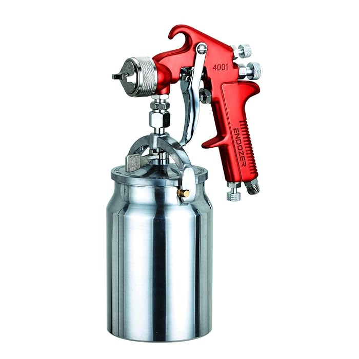 Buy ENDOZER HVLP Spray Guns for Paint, Siphon Feed, Red Handle, 34 oz