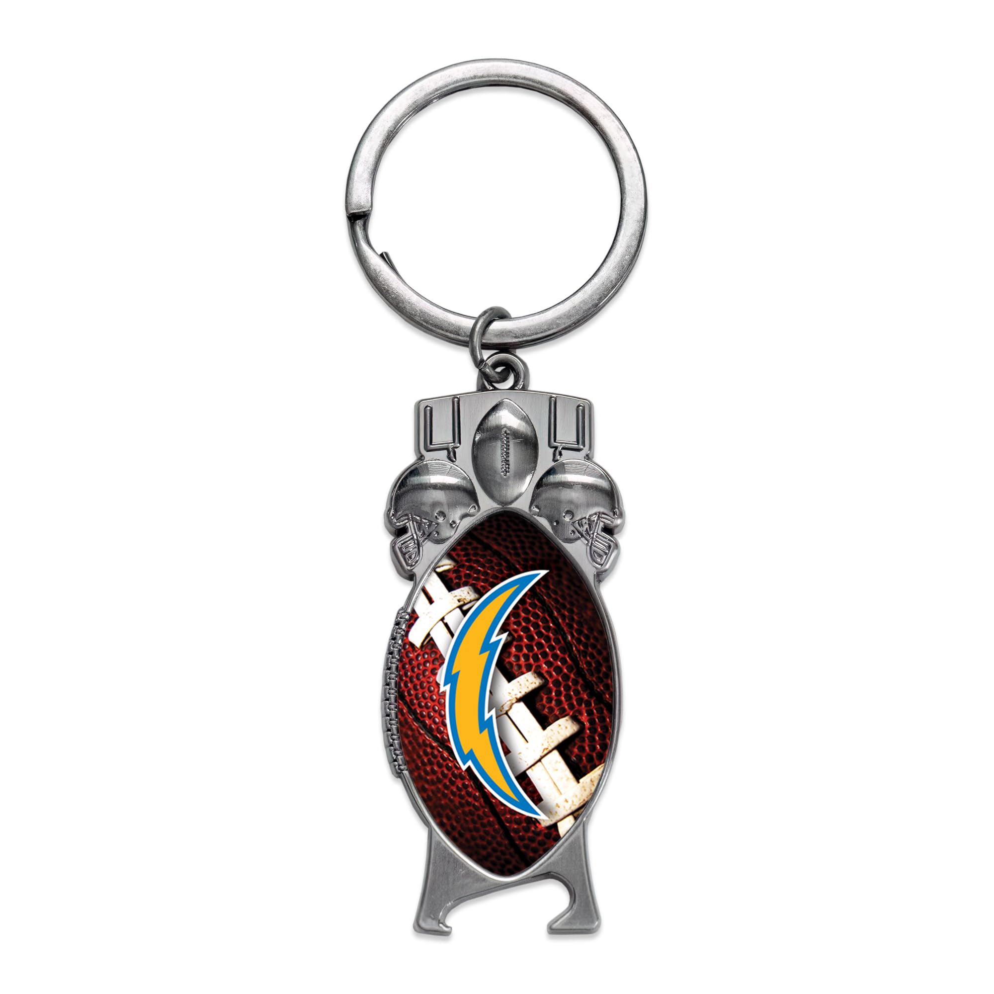 Rico Industries NFL Football Los Angeles Chargers Sculpted Bottle Opener Keychain - Car Accessory