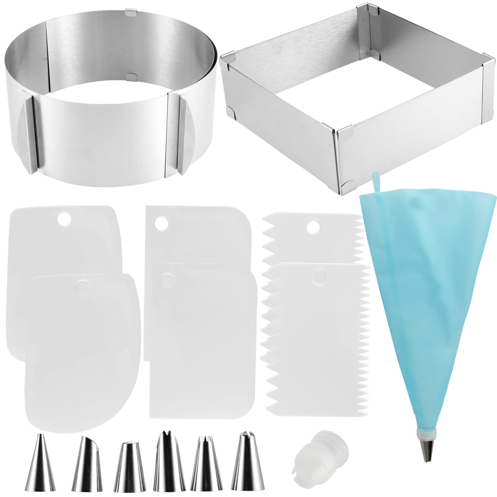 2 Stück Verstellbare Kuchenringe Aus Edelstahl – 15–30 Cm Durchmesser, 15 Cm Hoch