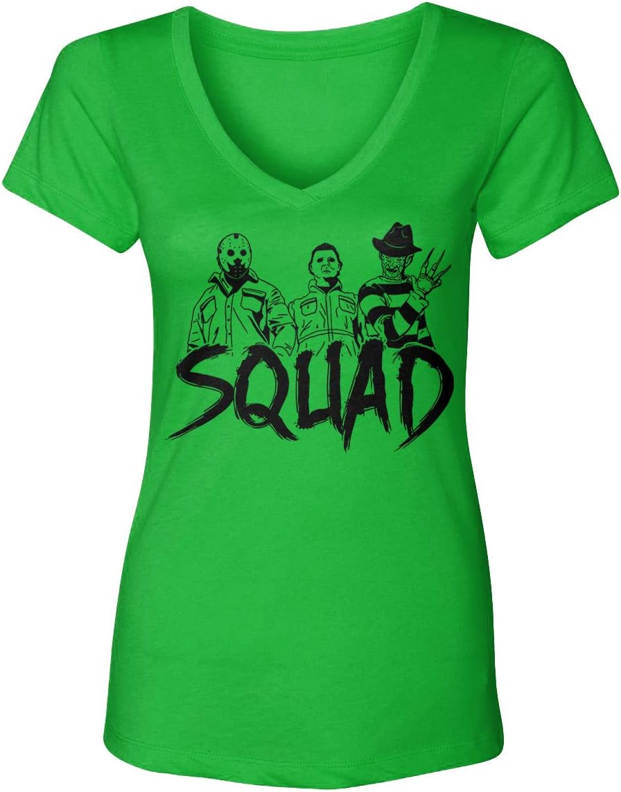 Squad - Horror Movie Icons Jason Freddy Mike Women's V-Neck T-Shirt