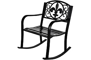 MAGIC UNION Outdoor Wrought Iron Rocking Chair: Comfort and Elegance for Your Outdoor Spaces