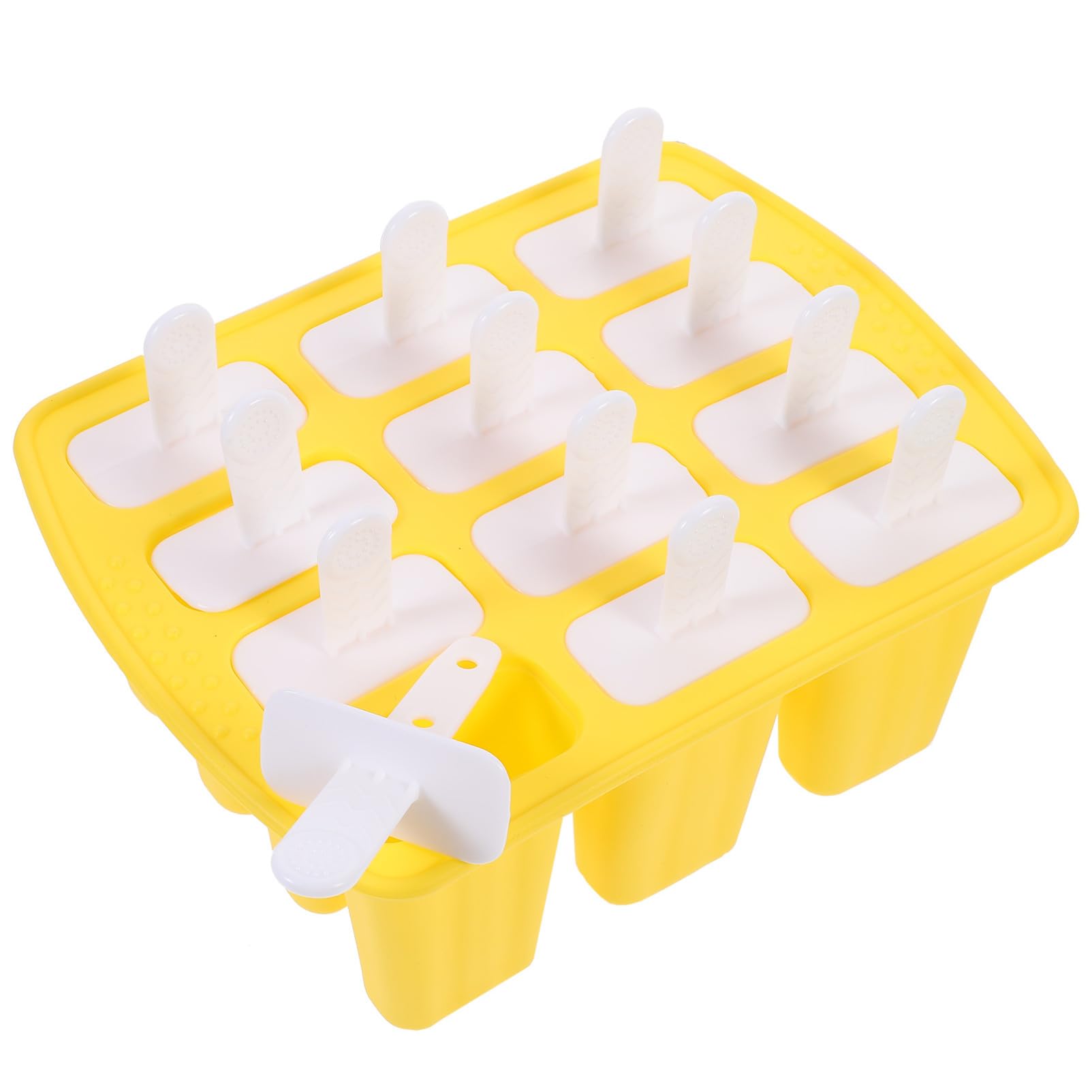 Moule à Glace DIY 12 Grilles en Silicone, Jaune
