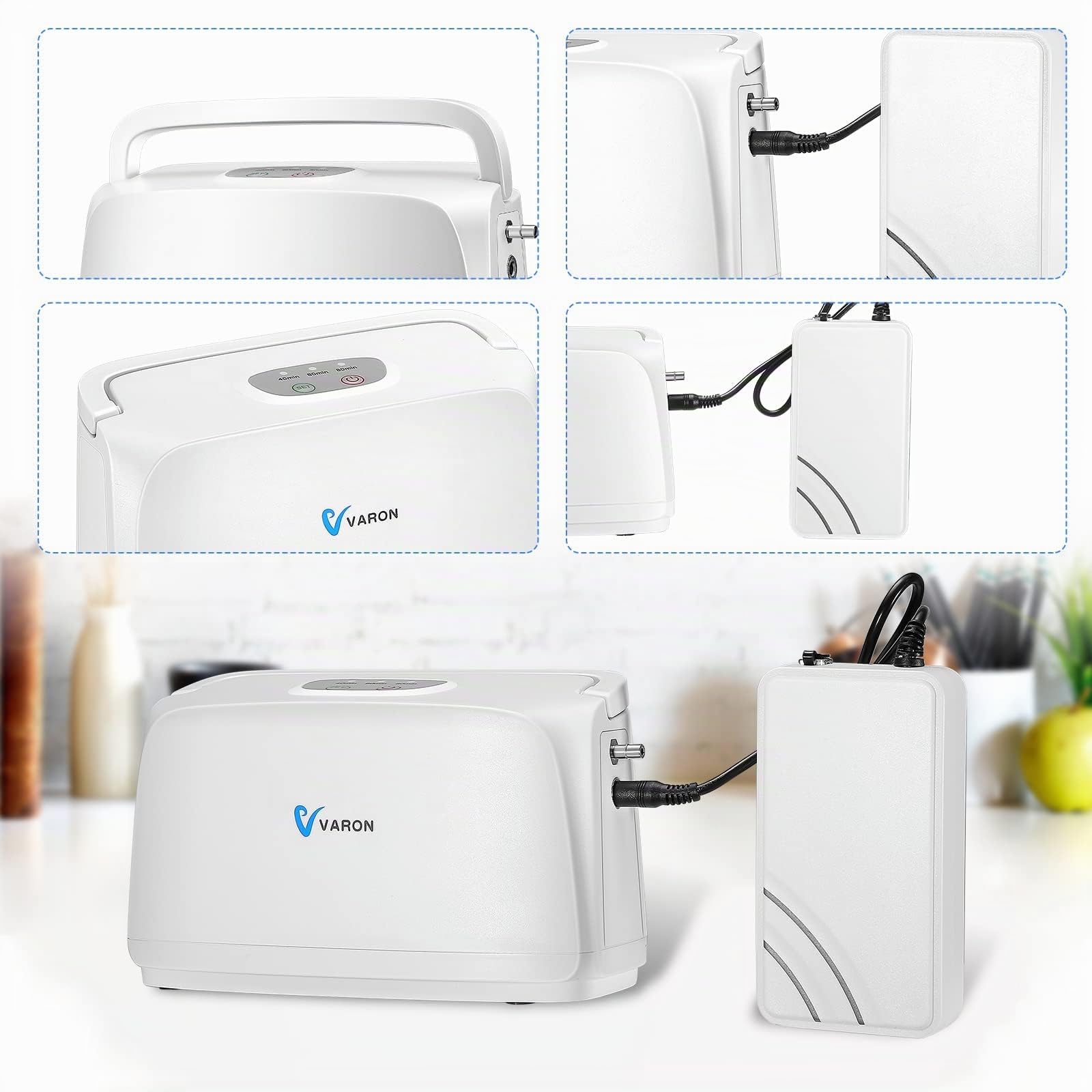 Concentratore di ossigeno 3L/min 32,5%(±2,5%) Purificatore d'aria a basso rumore Macchina domestica a corrente continua per auto domestica e viaggi