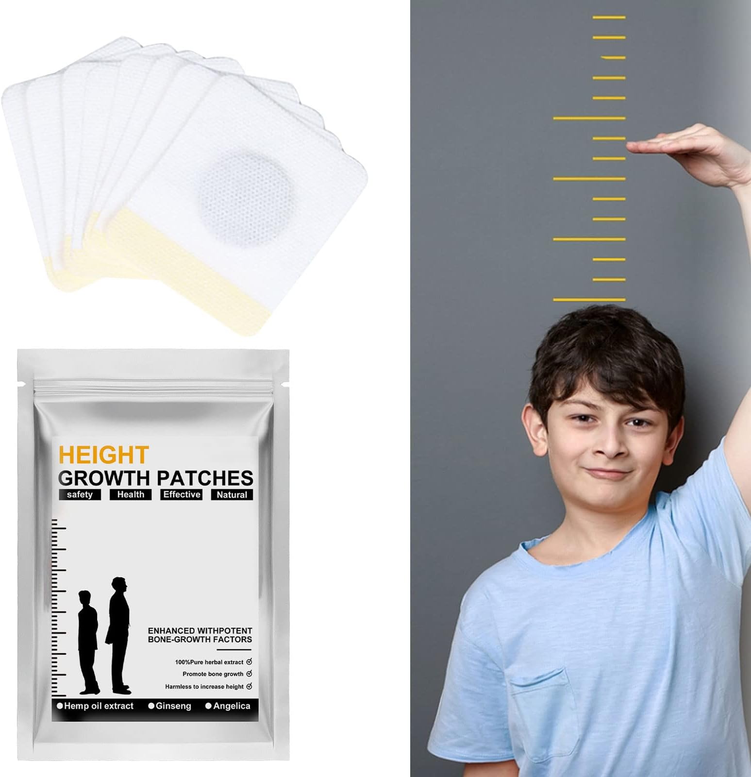 Height Increase Foot Patch,Height Growth Patches,Foot Pads, Health Patch, Height Enhancer Patches, for Adult and Youth Improve Height