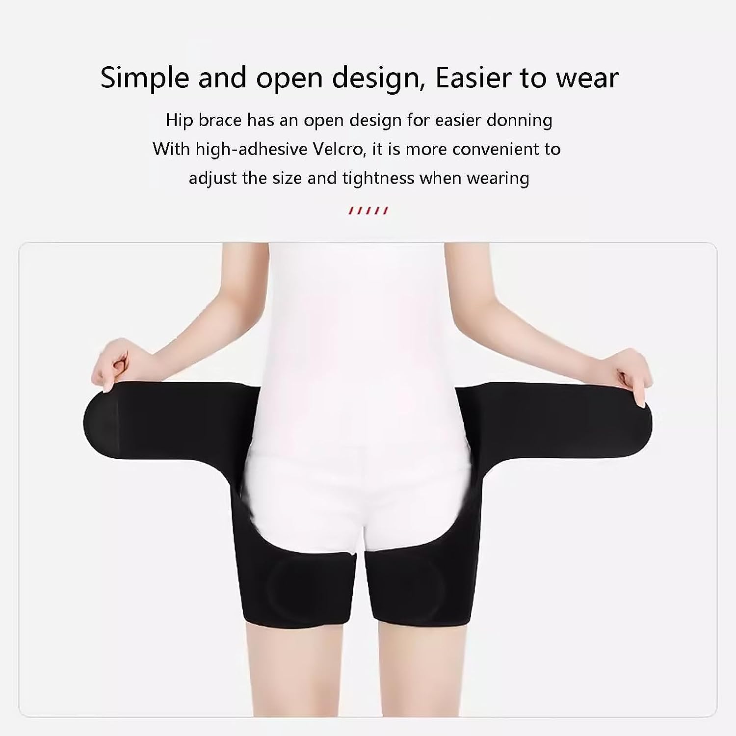 HAILM Soporte Cadera, con Soporte Acero Resorte, Soporte Compresión Cadera para Aliviar Dolor Ciática, Manga Compresió Muslo y Bursitis Artritis Flexora Cadera, Hombres y Mujeres,L