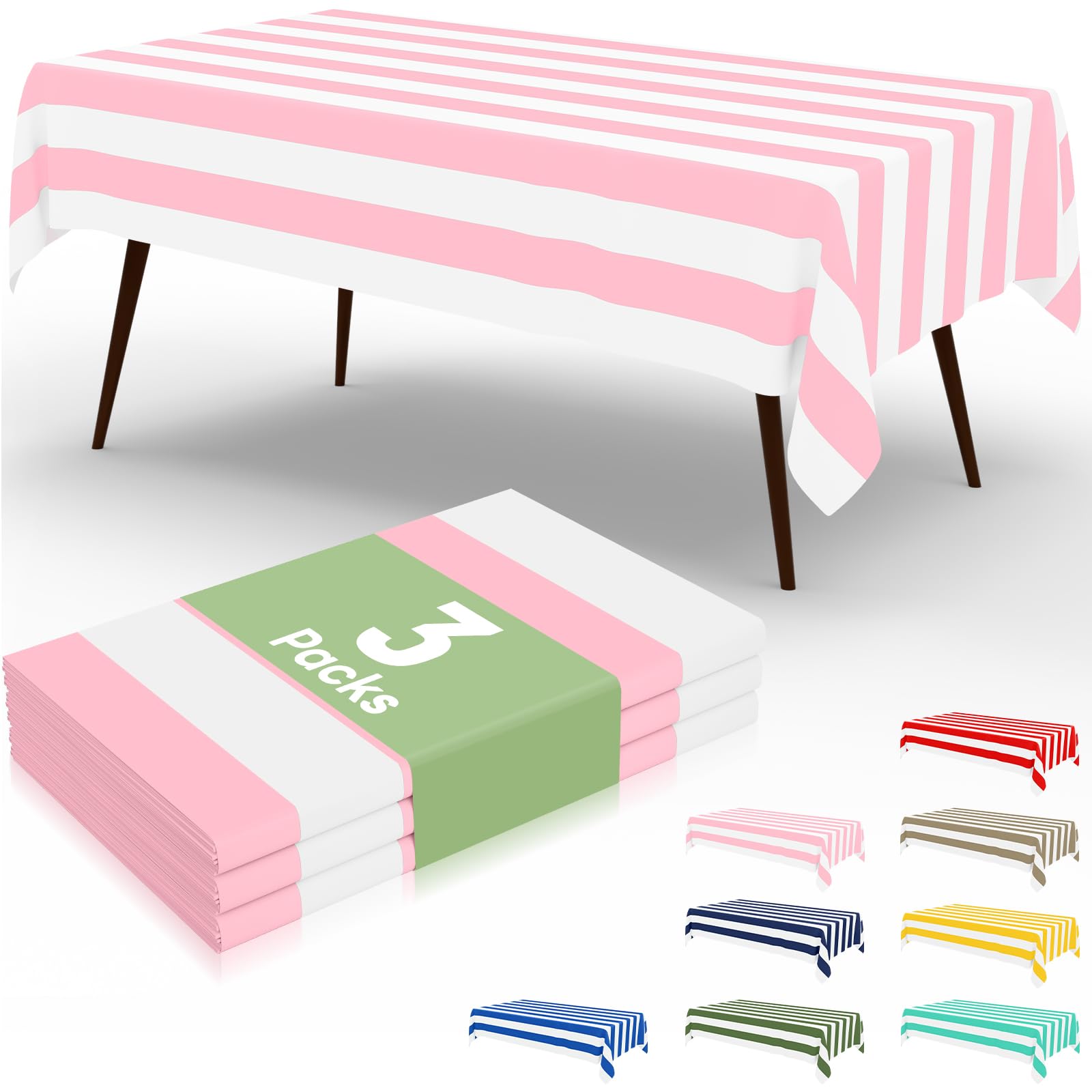 Photo 1 of misaya Striped Disposable Table Cloths (3-Pack)
