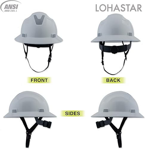 Miniatura 2 de Casco duro de ala completa LOHASTAR OSHA Aprobado por ANSI, casco de seguridad para trabajo de construcción, Cascos De Construcción, para hombres, 4