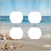 Vista 21 de Cubierta de Interruptor de Luz de 1 Gang con Escena de Flores de Grecia Mediterránea, Dispositivo Individual Basculante/GFCI, Placa Decorativa